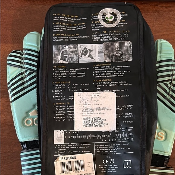 Adidas Cream and Black Goalkeeper Gloves with Finger Protection - Picture 3 of 11